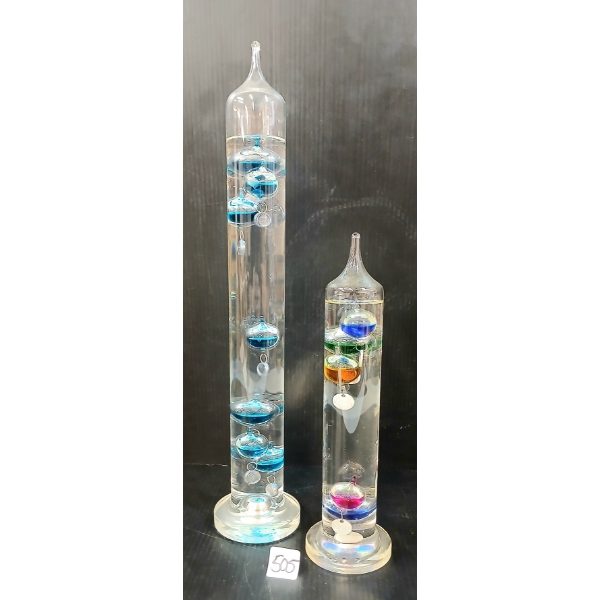 LOT OF 2 - FREE STANDING GALILEO THERMOMETERS