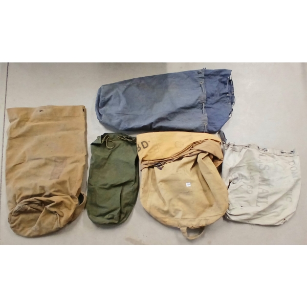 LOT OF 5 - U.S. MAIL & MILITIA BAGS