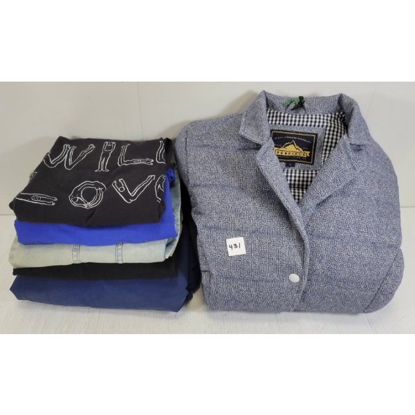 LOT OF 5 - WOMEN'S HOODIE, T-SHIRTS & JACKETS - MFG PENFIELD, CLASSIFIED, MINIMUM & WESC