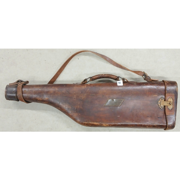 LEATHER TAKE DOWN CASE W/ BRASS LATCH