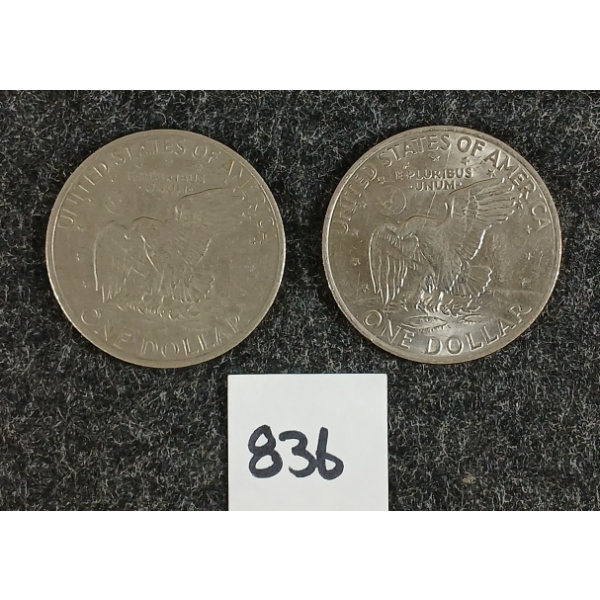 LOT OF 2 - 1971 U.S. EISENHOWER SILVER DOLLAR COINS 