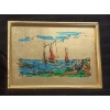 Image 3 : LOT OF 5 - GOLD & SILVER FOIL ETCHINGS - INCL DONKEY RIDING FARMER, ETC