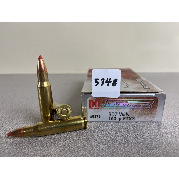 AMMO: 20X HORNADY LEVEREVOLUTION .307 WIN 160 GR. FTX 