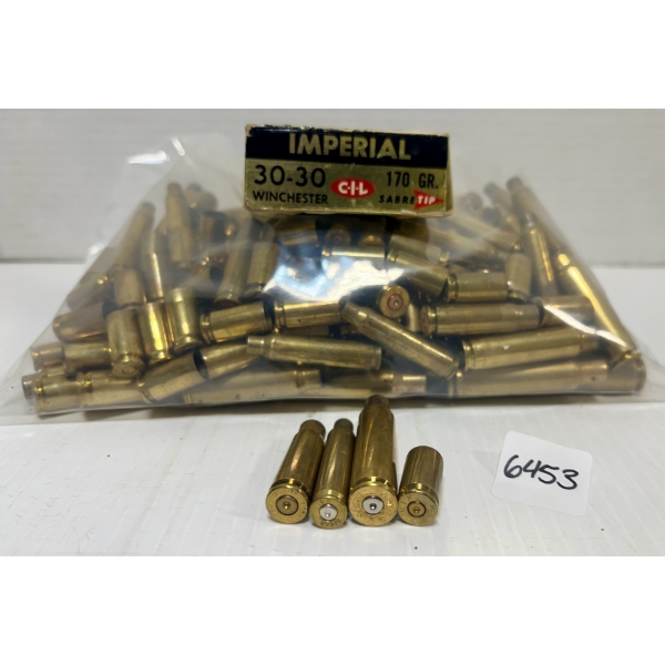 BRASS: JOB LOT - APPROX. 250X INCL, 30-30, 7.62X39 .223, 7.5X55 & .40 S&W
