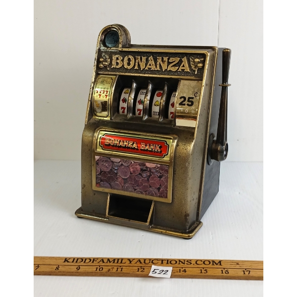 BONANZA 25 CENT SLOT MACHINE BANK 