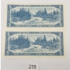Image 2 : LOT OF 2 - 1954 CDN $5 BANKNOTES - SEQUENTIAL