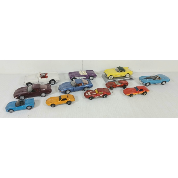 LOT OF 11 - DIECAST CHEVROLET CORVETTES MODELS - INCL HOTWHEELS, ERTL, MAISTO, ETC