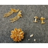 Image 2 : LOT OF 3 - TRIAD RHINESTONE BROACH, EARRINGS & CUFF LINKS SET