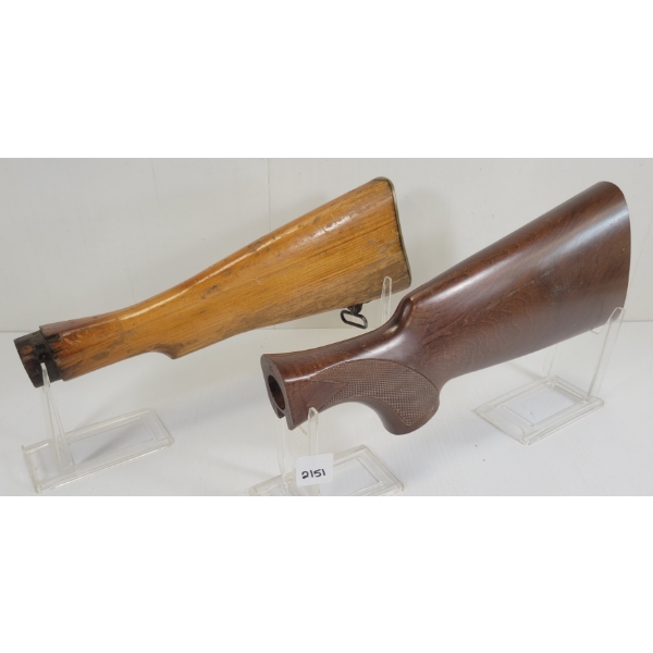 LOT OF 2 - LEE ENFIELD & UNKNOWN BUTTSTOCKS W/ BRASS BUTT PLATE