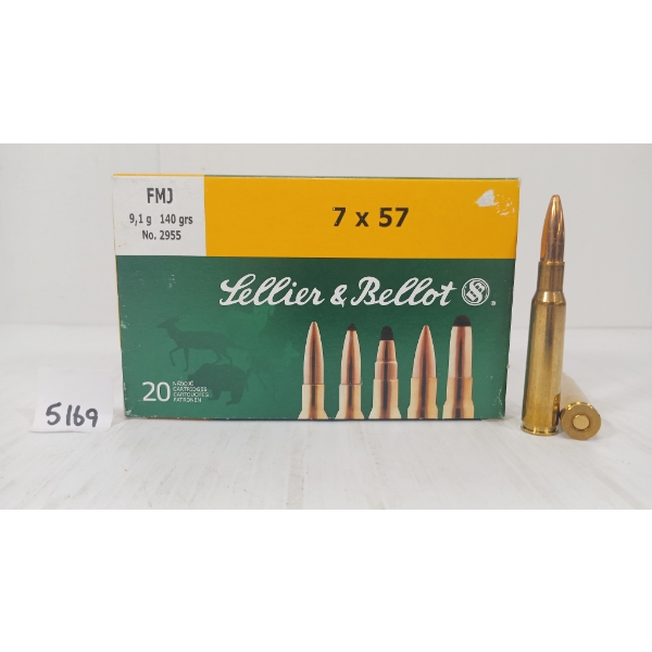 AMMO: 20X SELLIER & BELLOT 7X57 - 140GR - FMJ