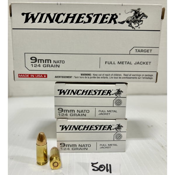 AMMO: 150X WINCHESTER 9 MM NATO - 124 GR FMJ