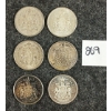 Image 1 : LOT OF 6 - 1953-1966 CDN 50 CENT SILVER COINS