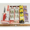 Image 1 : LOT OF 11 - BUBBA FOLDING KNIFE, LUCKY STRIKE, LINDY, RED WOLF FISHING LURES - AS NEW