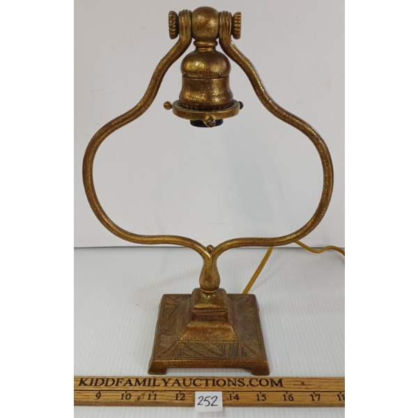 TIFFANY STUDIOS BRASS HARP LAMP