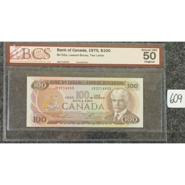 1975 CDN $100 BANKNOTE - BCS GRADED