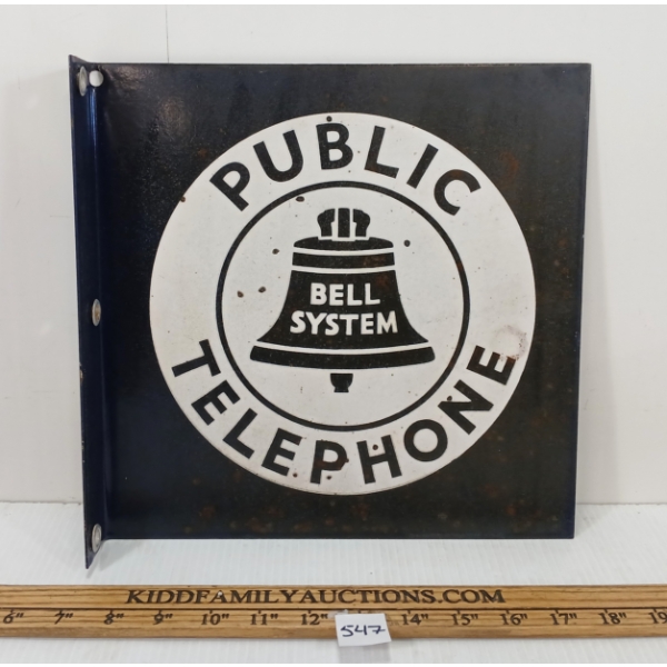 BELL SYSTEM PUBLIC TELEPHONE FLANGE DSP SIGN