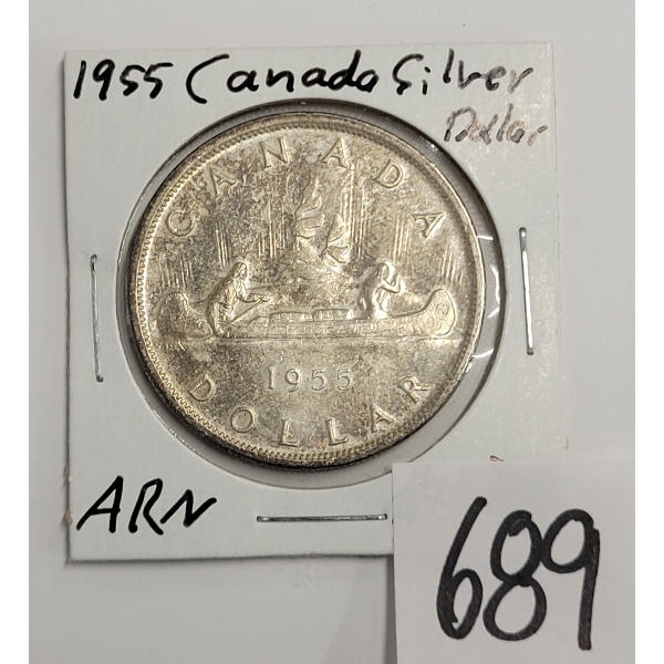 1955 CDN SILVER DOLLAR COIN
