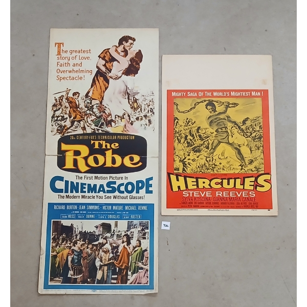 LOT OF 2 - 1953 "THE ROBE" & 1958 "HERCULES" MOVIE POSTERS
