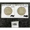 Image 1 : LOT OF 2 - 1909 CDN 50 SILVER COINS