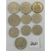 LOT OF 10 - U.S. & CDN CURRENCY - INCL HALF DOLLAR & 50 CENT COINS