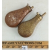 Image 1 : LOT OF 2 - MISC BRASS POWDER FLASKS