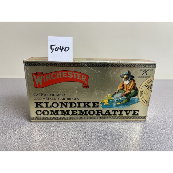 AMMO: 20X WINCHESTER KLONDIKE COMMEMORATIVE .30-30 - SEALED
