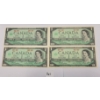 LOT OF 4 - 1967 CDN $1 BANKNOTES - UNCIRCULATED