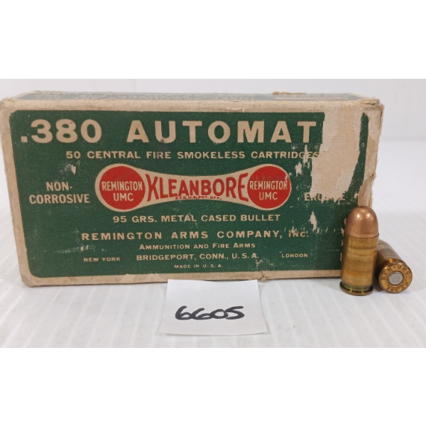 AMMO: 50X REMINGTON .380 AUTO - 95GR - METAL CASE