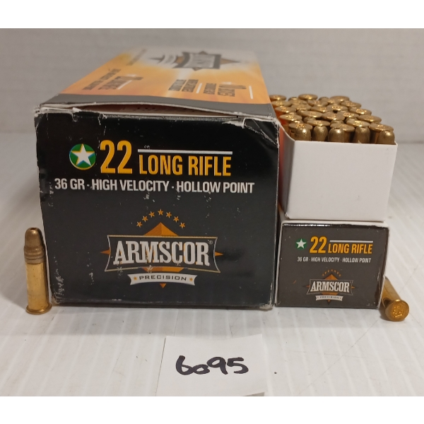 AMMO: APPROX 500X ARMSCOR .22 LR - 36GR - HP