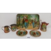 Image 1 : TIN LITHO CHILDREN'S TEA SET W/ TRAY