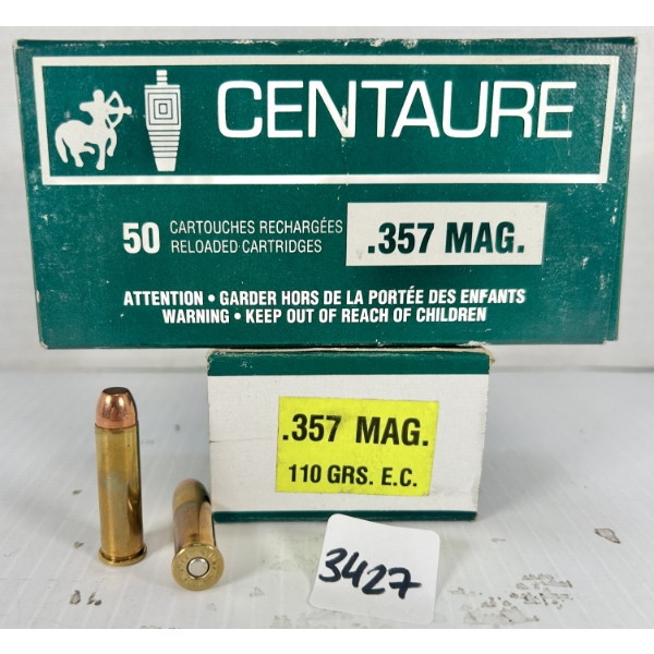 AMMO: 100X CENTAURE .357 MAG 110GR. FMJ 