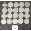Image 2 : LOT OF 20 - 1939-1968 CDN 25 CENT COINS