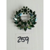 Image 1 : SHERMAN GREEN WREATH RHINESTONE BROOCH