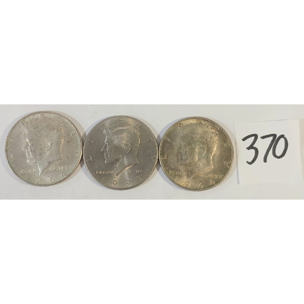 LOT OF 3 - 1964 & 1965 U.S. KENNEDY SILVER HALF DOLLARS