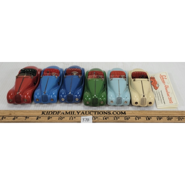 LOT OF 6 - SCHUCO DIECAST WIND UP CAR MODELS - INCL EXAMICO 4001 & AKUSTICO 2002