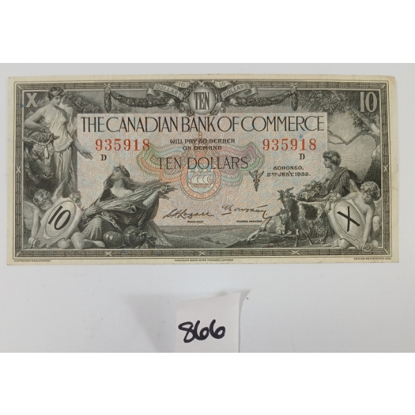 1935 THE CANADIAN BANK OF COMMERCE $10 BANKNOTE