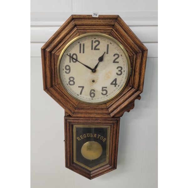 1911 NEW HAVEN "ERIE" LONG DROP REGULATOR WALL CLOCK