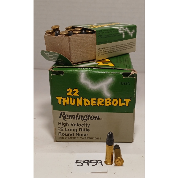 AMMO: APPROX 500X REMINGTON .22 LR THUNDERBOLT - 40GR - RN