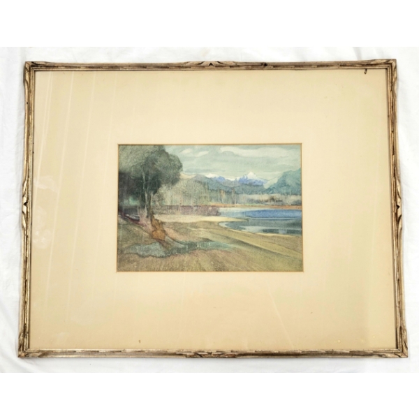 MOUNTAIN LAKE BY G.T. - FRAMED PRINT