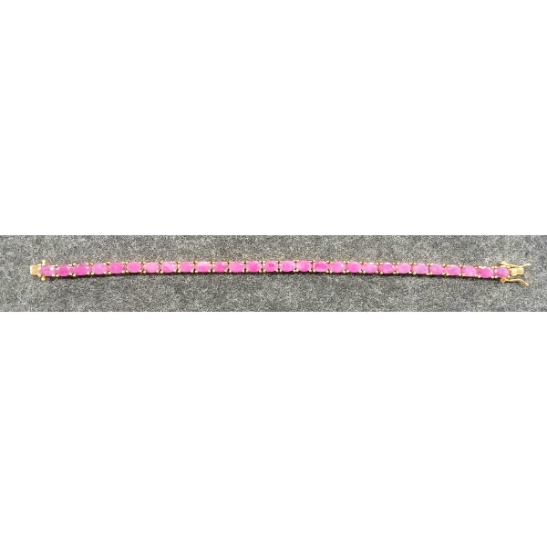 STERLING SILVER NATURAL MOZAMBIQUE RUBY BRACELET ($13,819.00 APPRAISAL)