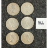 Image 2 : LOT OF 6 - 1959-1966 CDN 50 CENT SILVER COINS
