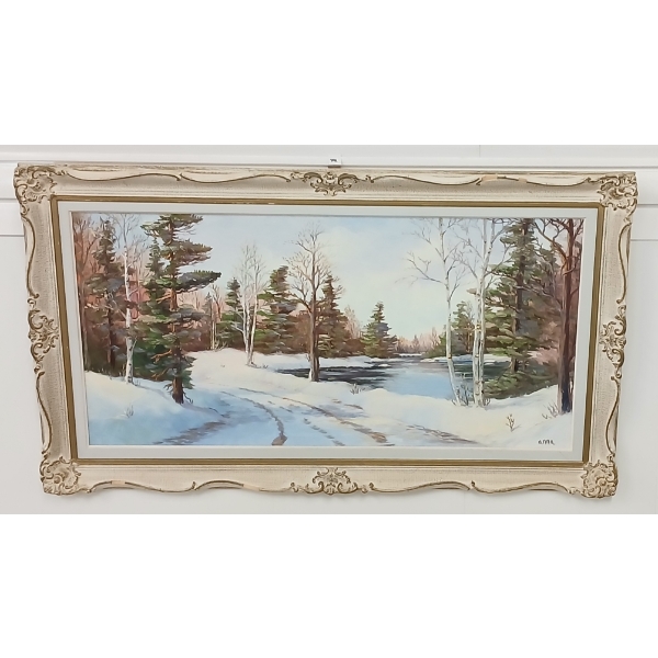 WINTER FOREST BY ANNA - FRAMED OIL ON CANVAS