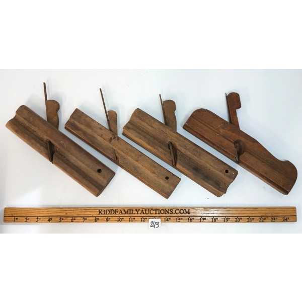 LOT OF 4 - VINTAGE WOOD PLANES