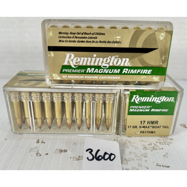 AMMO: 150X REMINGTON .17 HMR - 17 GR POLY TIP
