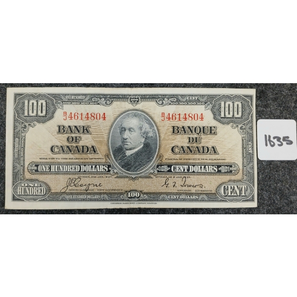 1937 CDN $100 BANKNOTE