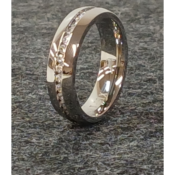 MEN'S PLATINUM PLATED & SIMULATED DIAMOND RING