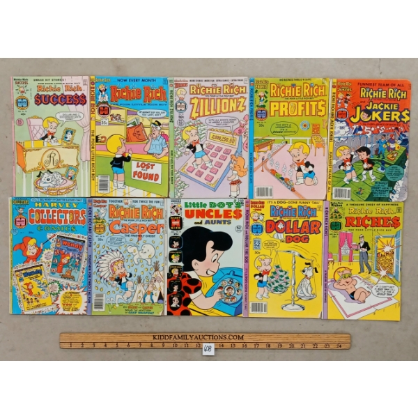 LOT OF 10 - HARVEY WORLD COMICS - RICHIE RICH, CASPER, WENDY & LITTLE DOT'S UNCLES & AUNTS