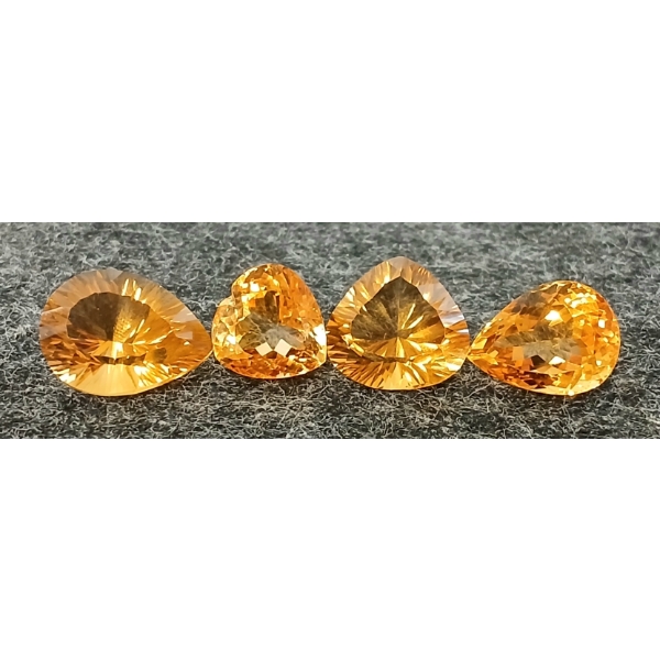LOT OF 4 - PEAR CUT LOOSE NATURAL PREMIUM CITRINES ($9,132 APPRAISAL)