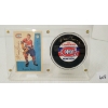 Image 1 : 1958 NHL MONTREAL CANADIENS MARCEL BONIN HOCKEY CARD & PUCK W/ PLAQUE - SIGNED