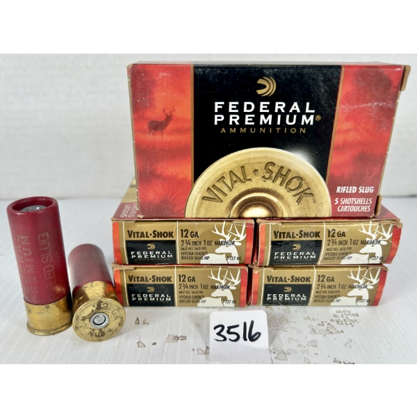 AMMO: 24X FEDERAL 12 GA 2-3/4IN RIFLED SLUGS 